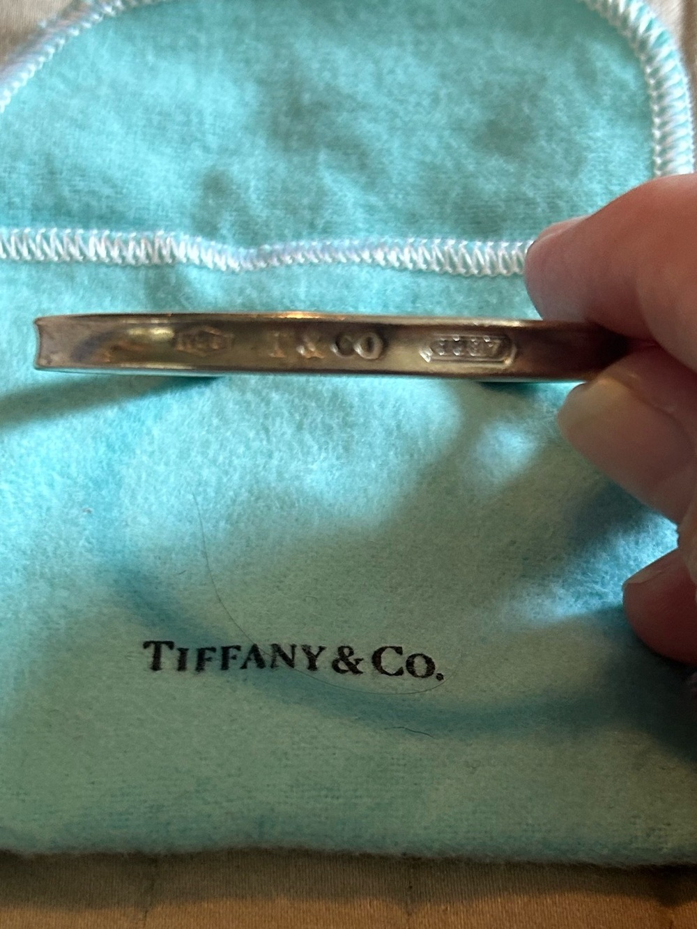 Tiffany & Co. Sterling Silver Cuff with Signature Blue Pouch